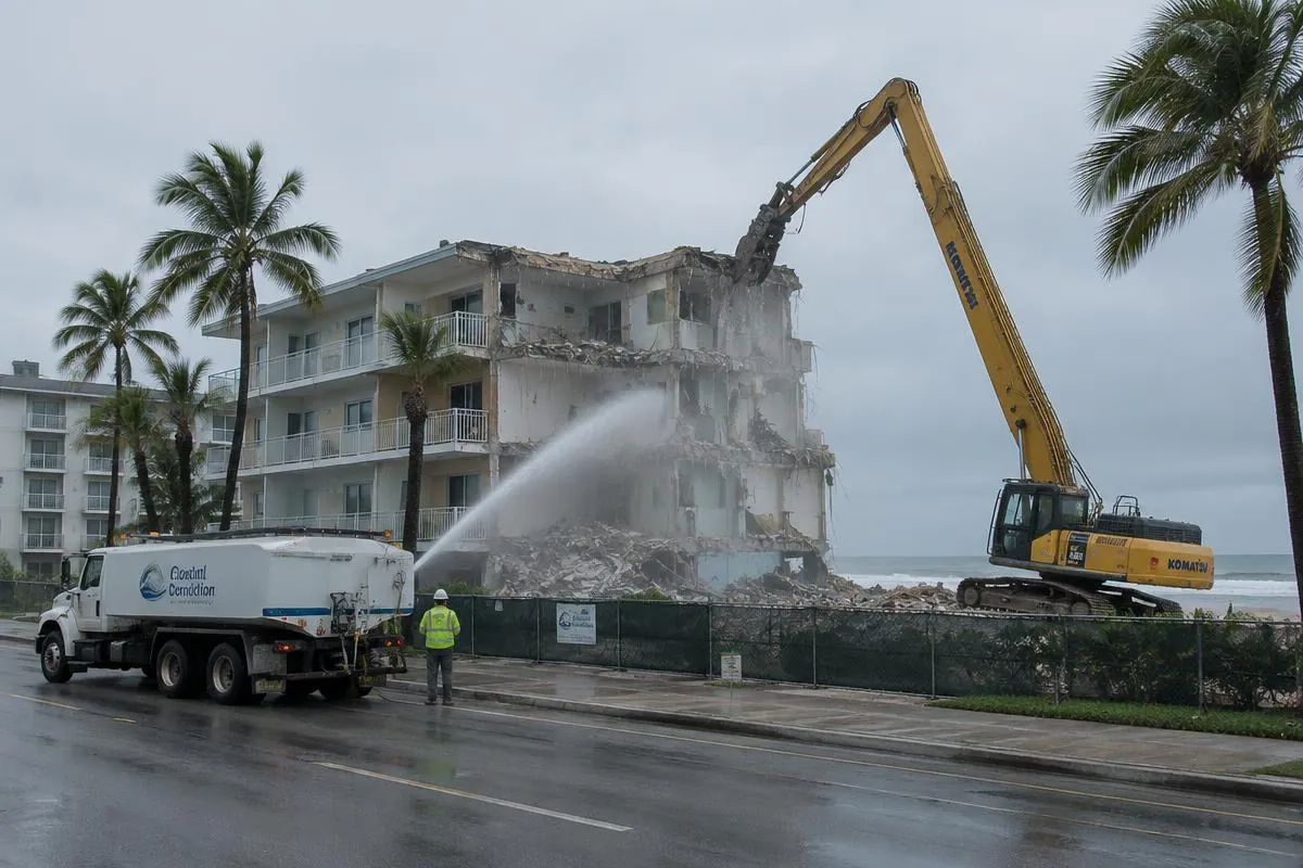 Demolition of three-storey apartment buildings at 96 The Esplanade, Burleigh Heads