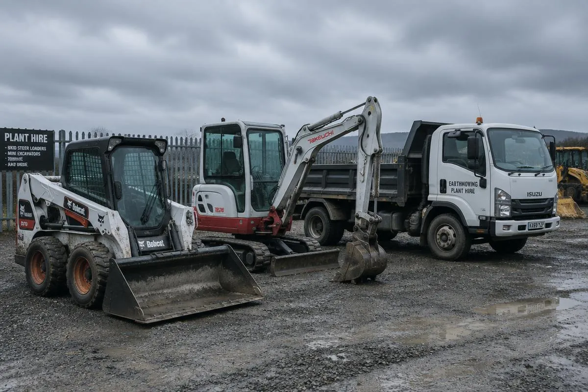 Bobcat, mini excavator and tipper truck available for machinery hire